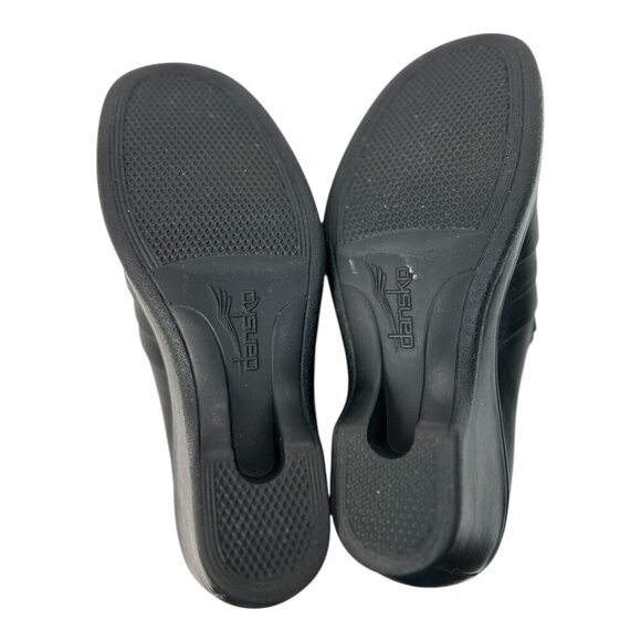 Dansko Aubrey Black Pleated Leather Clogs Made in Portugal EU Size: 39 US 8.5-9 - Picture 7 of 9